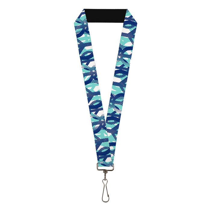 Lanyard - 1.0" - Peace Dots White Blue Lanyards Buckle-Down   