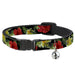 Cat Collar Breakaway - Tropical Floral Collage Black Red Orange Breakaway Cat Collars Buckle-Down   