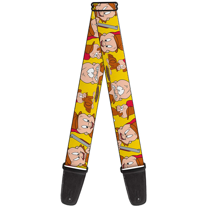 Guitar Strap - Elmer Fudd Expressions Yellow Guitar Straps Looney Tunes   