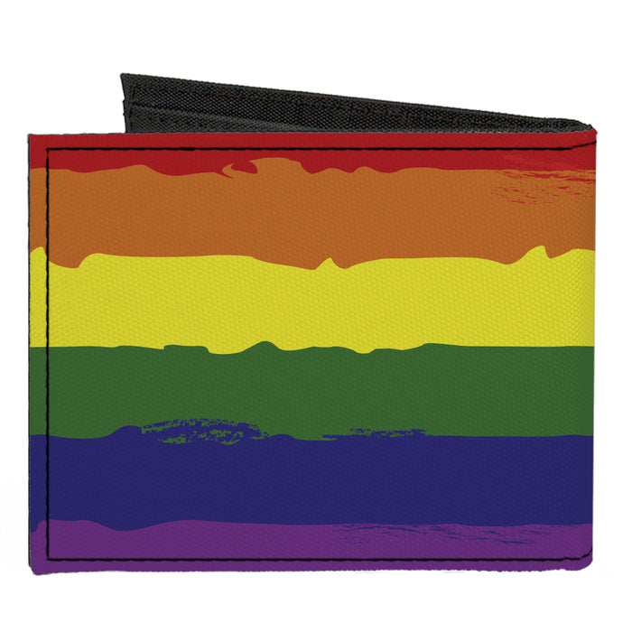 Canvas Bi-Fold Wallet - Rainbow Stripe Painted Canvas Bi-Fold Wallets Buckle-Down   