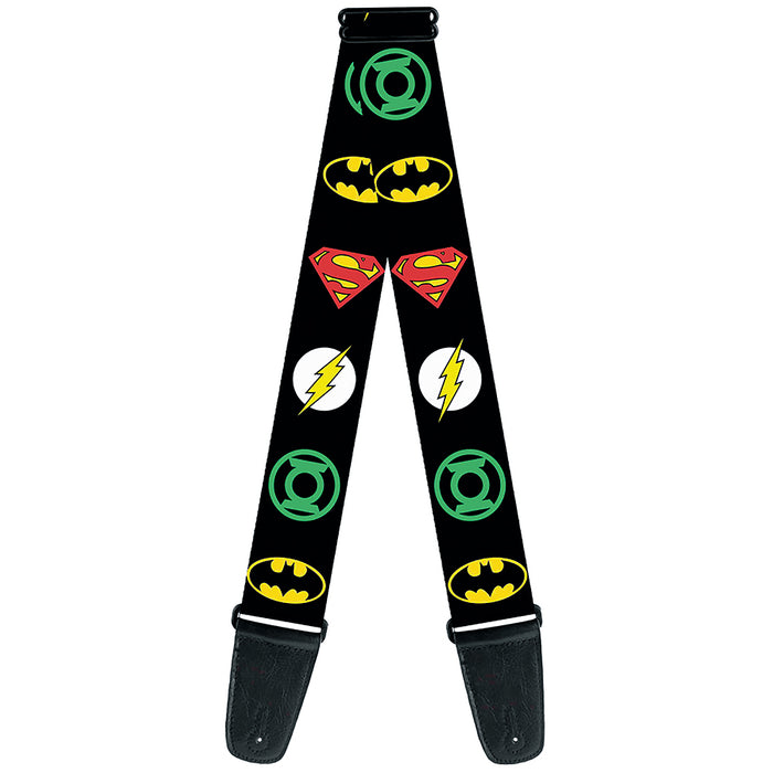Guitar Strap - Justice League Superhero Logos Guitar Straps DC Comics   