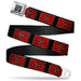 BD Wings Logo CLOSE-UP Full Color Black Silver Seatbelt Belt - Tennessee Flag/Black Distressed Webbing Seatbelt Belts Buckle-Down   