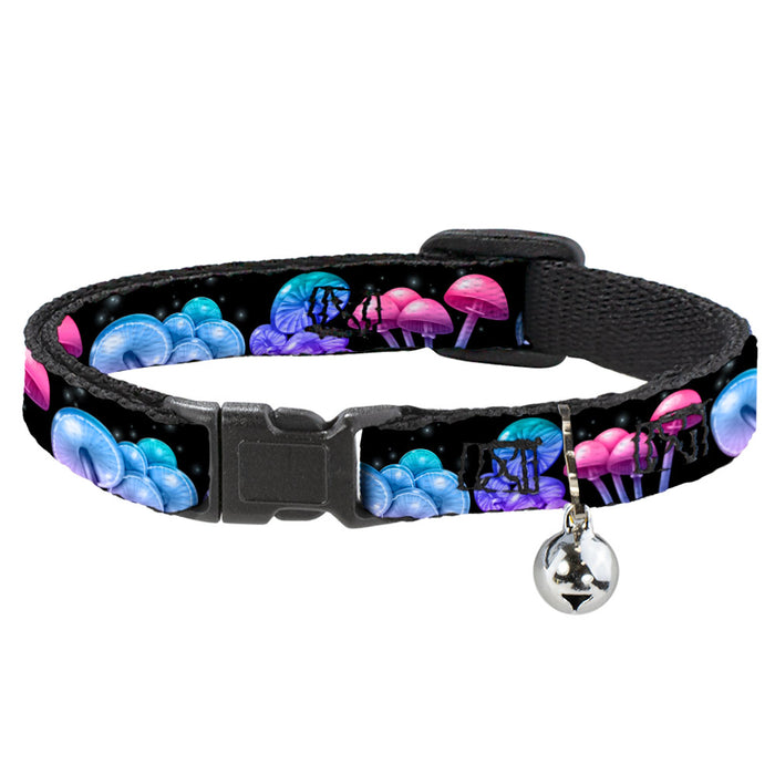 Cat Collar Breakaway with Bell - Mushroom Glow Black Multi Color Breakaway Cat Collars Buckle-Down   