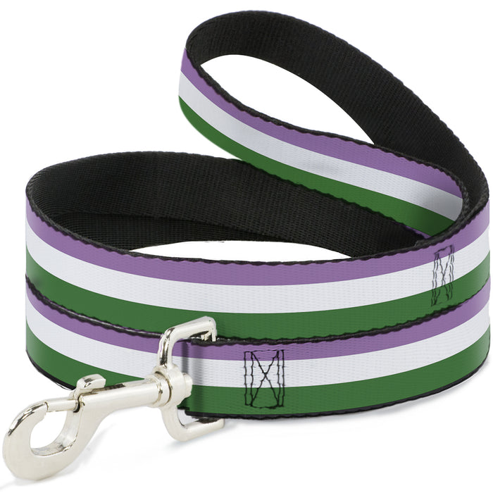 Dog Leash - Flag Genderqueer Lavender/White/Green Dog Leashes Buckle-Down   