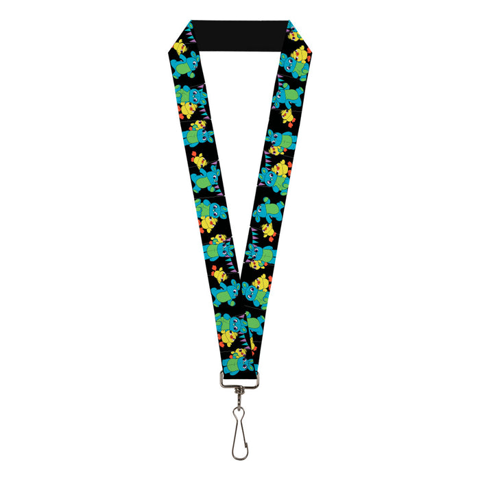 Lanyard - 1.0" - Toy Story Ducky and Bunny 2-Poses Flags Black Purple Blue Lanyards Disney   