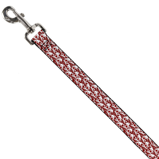 Dog Leash - Skull Yard Red/White Dog Leashes Buckle-Down   