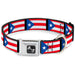 Dog Bone Seatbelt Buckle Collar - Puerto Rico Flag Repeat/Black Seatbelt Buckle Collars Buckle-Down   