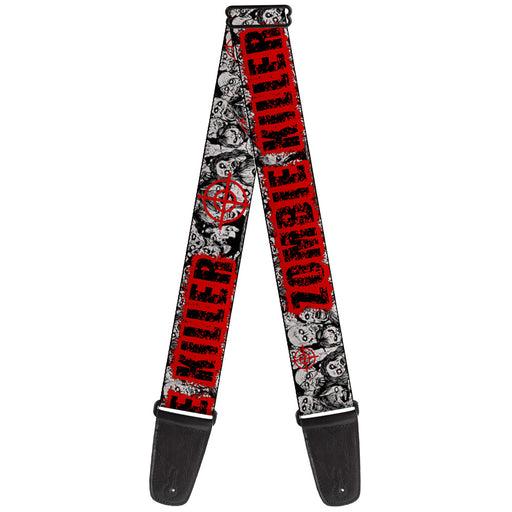 Guitar Strap - ZOMBIE KILLER w Stacked Zombies Sketch Guitar Straps Buckle-Down   