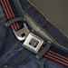 BD Wings Logo CLOSE-UP Full Color Black Silver Seatbelt Belt - United States Flag Stars & Stripes Distressed Webbing Seatbelt Belts Buckle-Down   