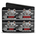 Bi-Fold Wallet - Cat 6-Mood Poses Stripe Black White Grays Bi-Fold Wallets Buckle-Down   