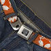 BD Wings Logo CLOSE-UP Full Color Black Silver Seatbelt Belt - Fox Face/Tail Orange/Natural Webbing Seatbelt Belts Buckle-Down   