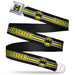 Bat Signal Full Color Black White Yellow Seatbelt Belt - BATMAN/Bat Signal Triple Stripe Black/White/Yellow Webbing Seatbelt Belts DC Comics   