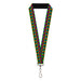 Lanyard - 1.0" - Smiley Faces Melted Mini Repeat Black Multi Neon Lanyards Buckle-Down   