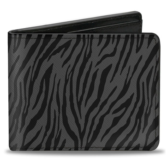 Bi-Fold Wallet - Zebra 2 Black Gray Bi-Fold Wallets Buckle-Down   