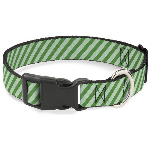 Plastic Clip Collar - Diagonal Stripes Pastel Greens Plastic Clip Collars Buckle-Down   