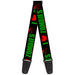 Guitar Strap - I "HEART" ZOMBIES Black Green Red Splatter Guitar Straps Buckle-Down   