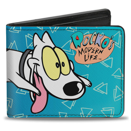 Bi-Fold Wallet - Rocko's Modern Life Spunky Pose Logo Blues White Bi-Fold Wallets Nickelodeon   