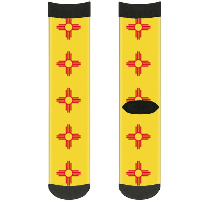Sock Pair - Polyester - New Mexico Flag Black - CREW Socks Buckle-Down   