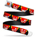 THE FLASH Full Color Red/Black/Yellow Seatbelt Belt - The Flash 5-Emoji Expressions Black Webbing Seatbelt Belts DC Comics   
