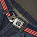 BD Wings Logo CLOSE-UP Full Color Black Silver Seatbelt Belt - American Flag Stripe Webbing Seatbelt Belts Buckle-Down   