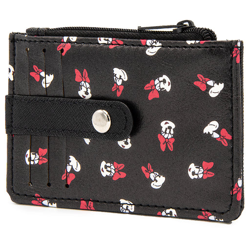 Wallet ID Card Holder - Minnie Mouse Expressions Scattered Black Mini ID Wallets Disney   