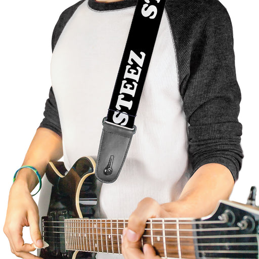 Guitar Strap - STEEZ Black White Guitar Straps Buckle-Down   