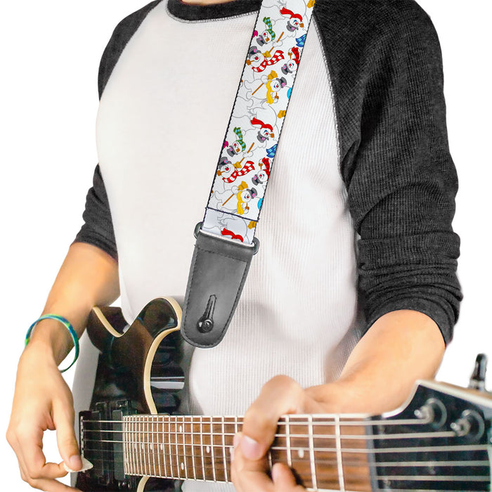 Guitar Strap - Frosty the Snowman Pose Scattered White Guitar Straps Warner Bros. Holiday Movies   