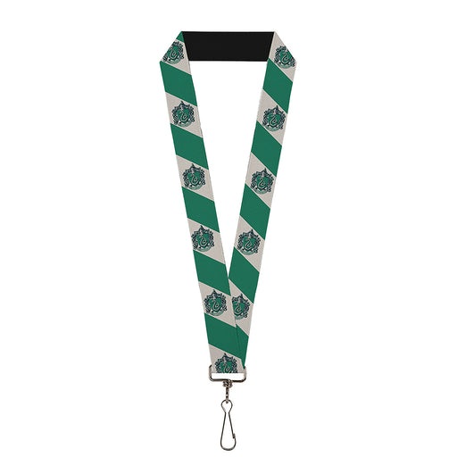 Lanyard - 1.0" - SLYTHERIN Crest Diagonal Stripe Gray Green Lanyards The Wizarding World of Harry Potter Default Title  