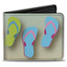 Bi-Fold Wallet - Flip Flops2 Aqua Multi Color Bi-Fold Wallets Buckle-Down   