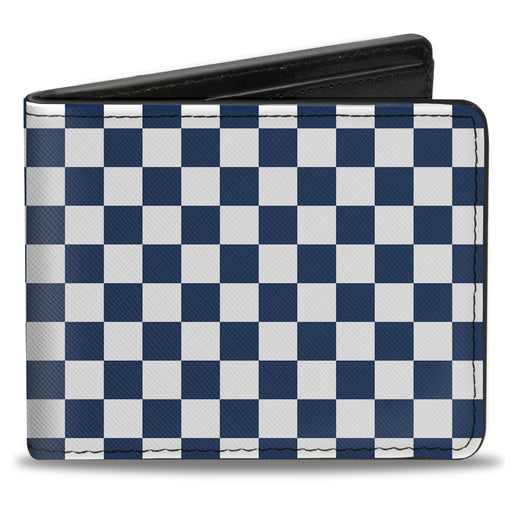 Bi-Fold Wallet - Checker Sapphire Blue White Bi-Fold Wallets Buckle-Down   