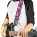 Guitar Strap - Tinker Bell Poses Flowers Stars Skull Purple Guitar Straps Disney   