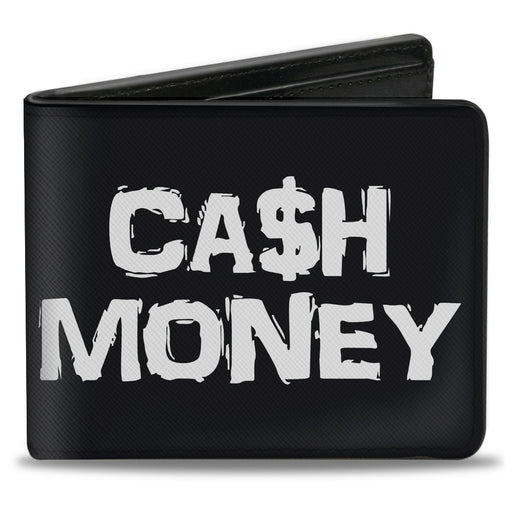 Bi-Fold Wallet - CA$H MONEY Black White Bi-Fold Wallets Buckle-Down   