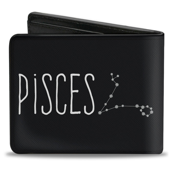 Bi-Fold Wallet - Zodiac PISCES Constellation Black White Bi-Fold Wallets Buckle-Down   