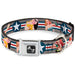 Dog Bone Seatbelt Buckle Collar - Pin Up Girl Poses CLOSE-UP Star & Stripes Gray/Blue/White/Red Seatbelt Buckle Collars Buckle-Down   
