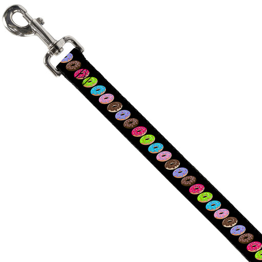 Dog Leash - Sprinkle Donuts Black/Multi Color Dog Leashes Buckle-Down   