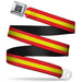 BD Wings Logo CLOSE-UP Full Color Black Silver Seatbelt Belt - Stripes Red/Yellow/Red Webbing Seatbelt Belts Buckle-Down   