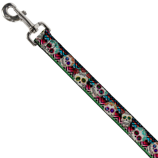 Dog Leash - Sugar Skulls Zarape Multi Color Dog Leashes Buckle-Down   