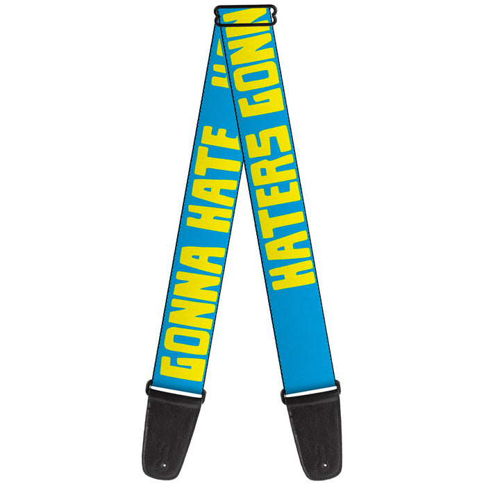Guitar Strap - HATERS GONNA HATE Turquoise Yellow Guitar Straps Buckle-Down   