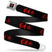 Harley Quinn Diamond Full Color Black Red Seatbelt Belt - Bat Logo/Harley Quinn Diamonds Black/Red Webbing Seatbelt Belts DC Comics   