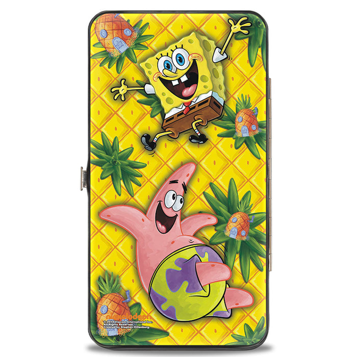Hinged Wallet - SpongeBob Pineapple Eyes + SpongeBob & Patrick Starfish Pose Pineapple Gold Hinged Wallets Nickelodeon   