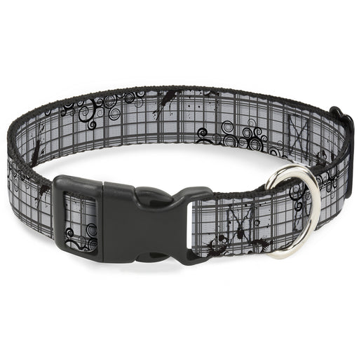 Plastic Clip Collar - Plaid Curls Gray Plastic Clip Collars Buckle-Down   