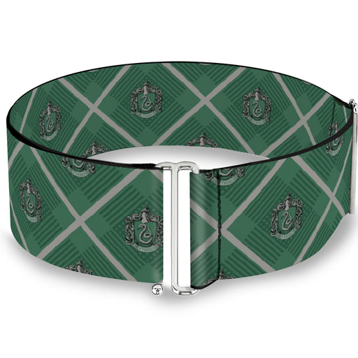 Cinch Waist Belt - Harry Potter Slytherin Crest Plaid Greens Gray Womens Cinch Waist Belts The Wizarding World of Harry Potter REGULAR - 23-44"  