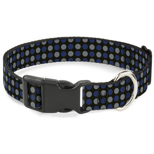 Plastic Clip Collar - Mini Polka Dots Black/Blue/Gray Plastic Clip Collars Buckle-Down   