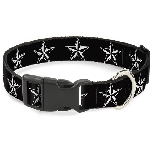 Plastic Clip Collar - Nautical Star Black/White Plastic Clip Collars Buckle-Down   