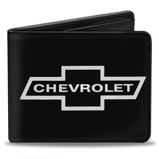 Bi-Fold Wallet - 1965 CHEVROLET Bowtie Black White Bi-Fold Wallets GM General Motors   