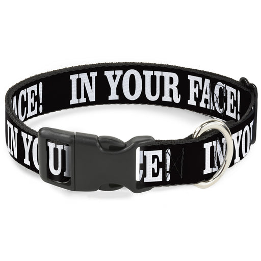 Plastic Clip Collar - IN YOUR FACE Black/White Plastic Clip Collars Buckle-Down   
