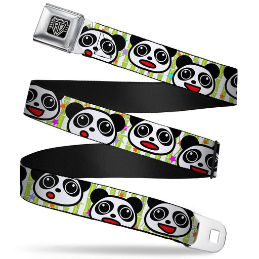 BD Wings Logo CLOSE-UP Full Color Black Silver Seatbelt Belt - Panda Bear Cartoon Bamboo Webbing Seatbelt Belts Buckle-Down   