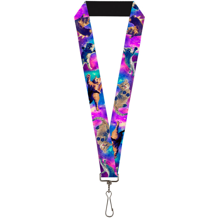 Lanyard - 1.0" - Cats in Space Pinks Blues Lanyards Buckle-Down   