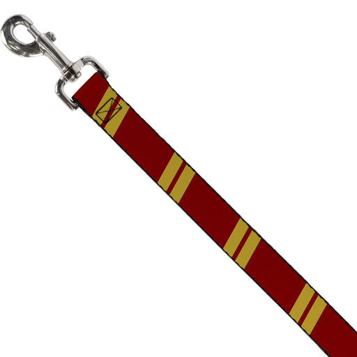 Dog Leash - Hash Mark Stripe Double Maroon/Gold Dog Leashes Buckle-Down   