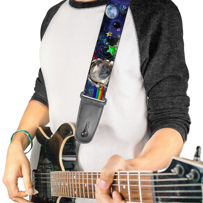 Guitar Strap - Astronaut Cats in Space Rainbows Stars Guitar Straps Buckle-Down   